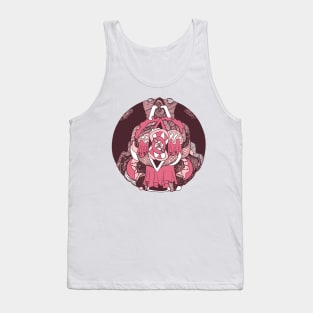 Pink and White Circle of Ornament Tank Top